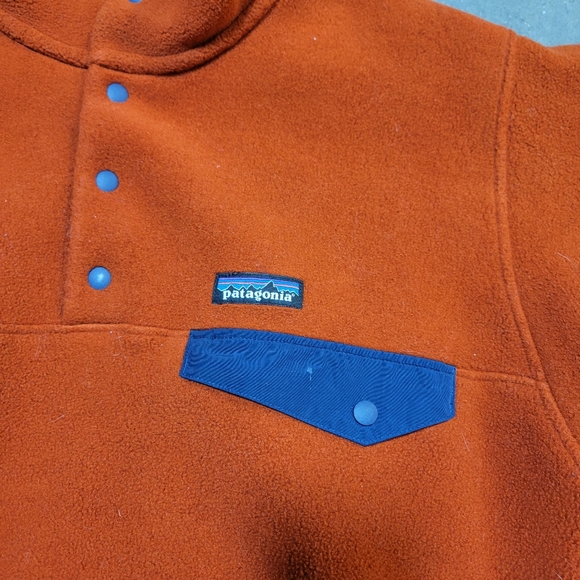 PATAGONIA Men's Synchilla Snap T Fleece Jacket burnt orange One Pocket Size S - Picture 9 of 13